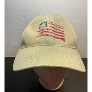USA Flag hat cap strap 7 1/2" anvil brown